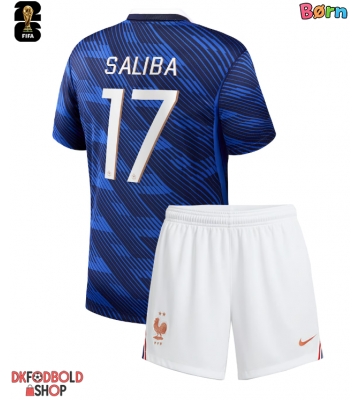 Frankrig William Saliba #17 Hjemmebanesæt Børn VM 2026 Kort ærmer (+ korte bukser)